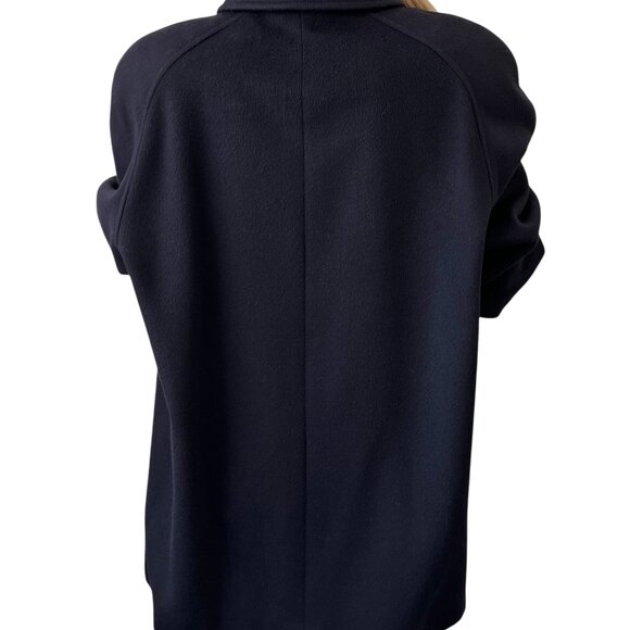 CHANEL Vinatage 95A CC Logo Button Coat Jacket #38 Cashmere Dark Blue [106350] - Picture 4 of 12